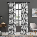 Doodle Sheep Pattern Print Curtain