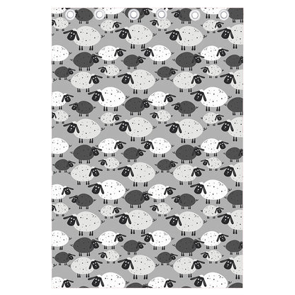 Doodle Sheep Pattern Print Curtain