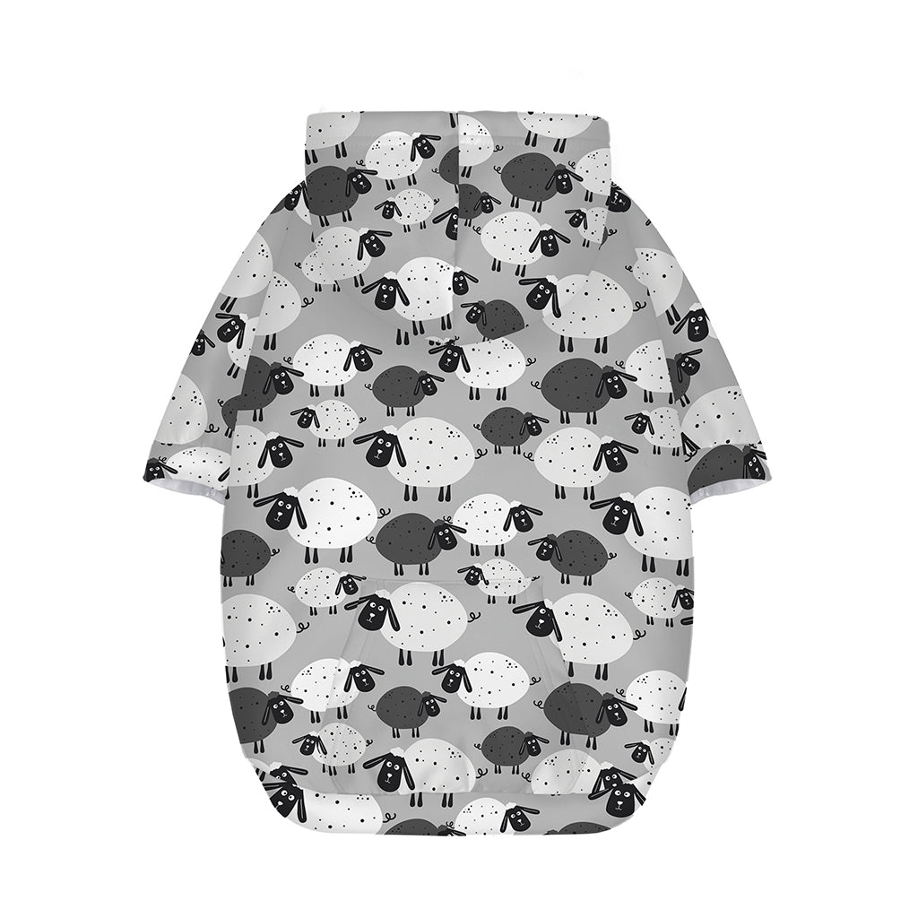 Doodle Sheep Pattern Print Dog Zip Up Hoodie