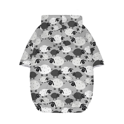 Doodle Sheep Pattern Print Dog Zip Up Hoodie