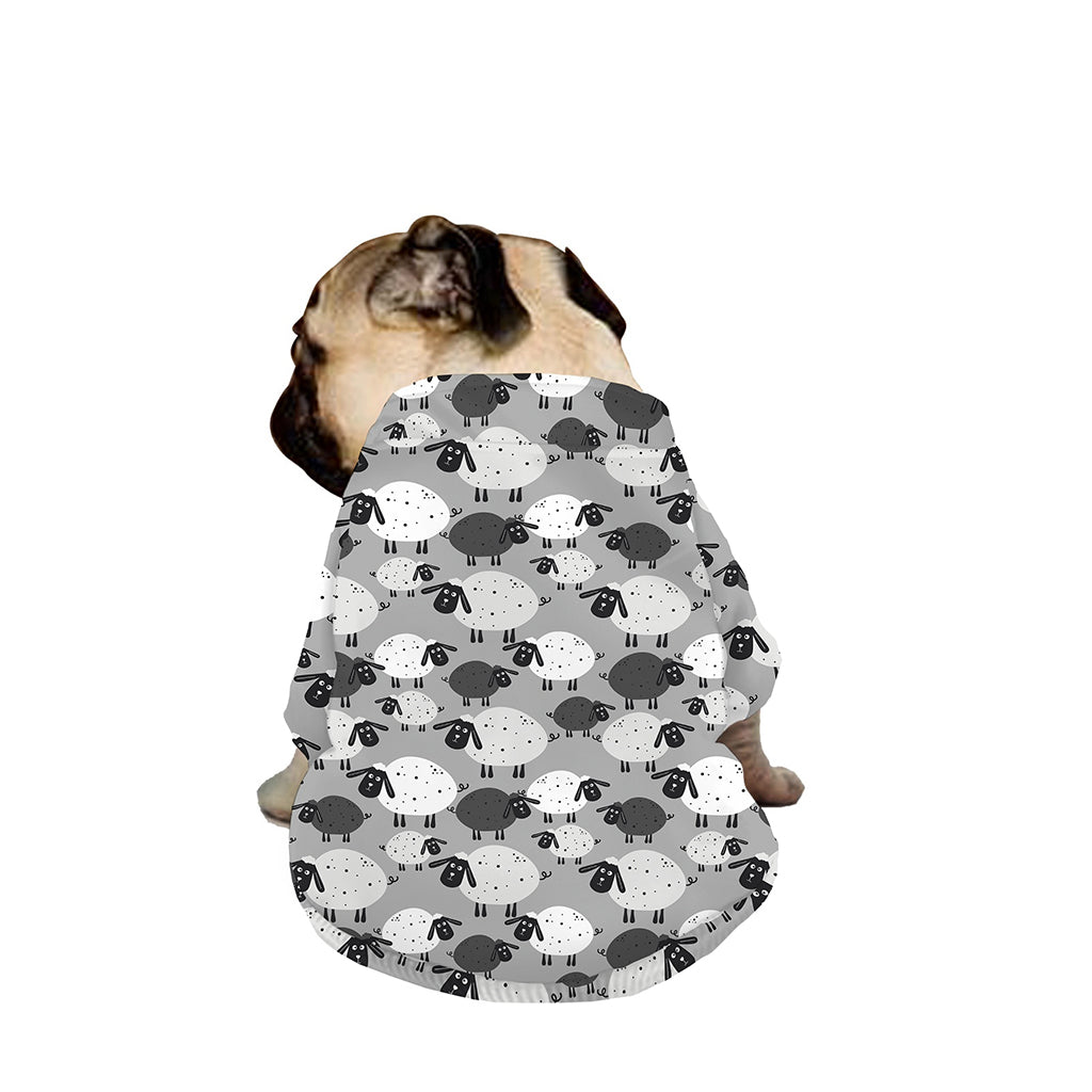 Doodle Sheep Pattern Print Dog Zip Up Jacket