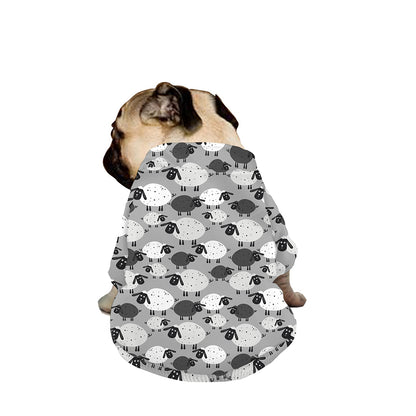 Doodle Sheep Pattern Print Dog Zip Up Jacket