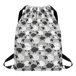 Doodle Sheep Pattern Print Drawstring Backpack