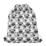 Doodle Sheep Pattern Print Drawstring Bag
