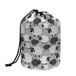 Doodle Sheep Pattern Print Drawstring Makeup Bag