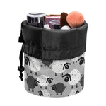 Doodle Sheep Pattern Print Drawstring Makeup Bag