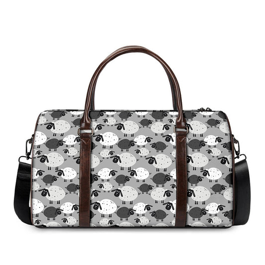 Doodle Sheep Pattern Print Duffle Bag