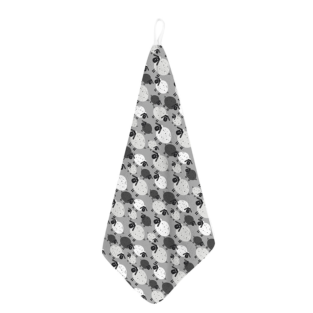Doodle Sheep Pattern Print Hand Towel