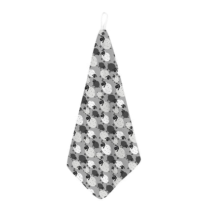 Doodle Sheep Pattern Print Hand Towel