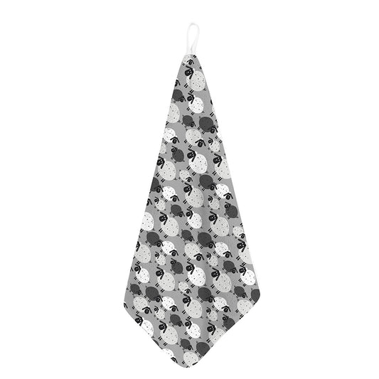 Doodle Sheep Pattern Print Hand Towel
