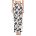 Doodle Sheep Pattern Print High Slit Maxi Skirt