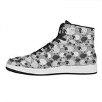 Doodle Sheep Pattern Print High Top Leather Sneakers