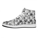 Doodle Sheep Pattern Print High Top Leather Sneakers