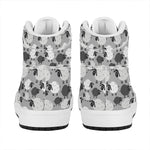 Doodle Sheep Pattern Print High Top Leather Sneakers