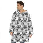Doodle Sheep Pattern Print Hoodie Blanket