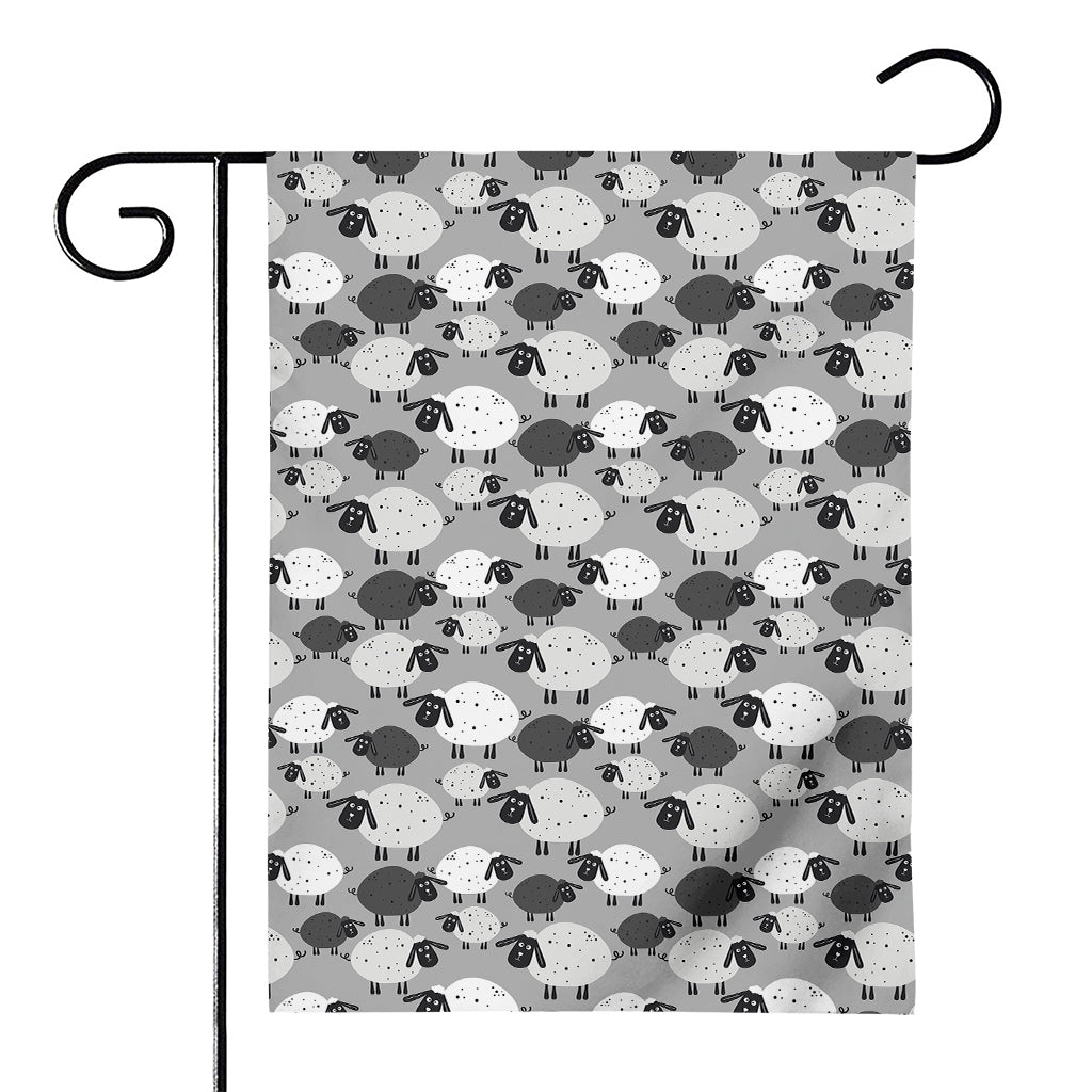 Doodle Sheep Pattern Print House Flag