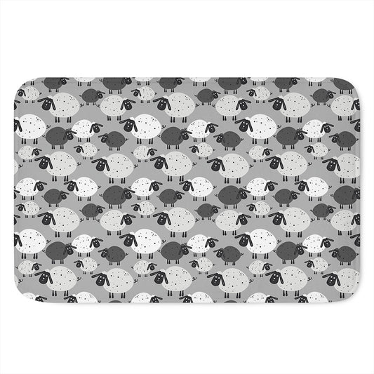 Doodle Sheep Pattern Print Indoor Door Mat