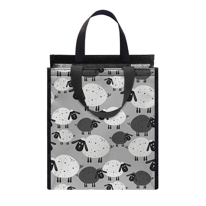 Doodle Sheep Pattern Print Insulated Lunch Tote
