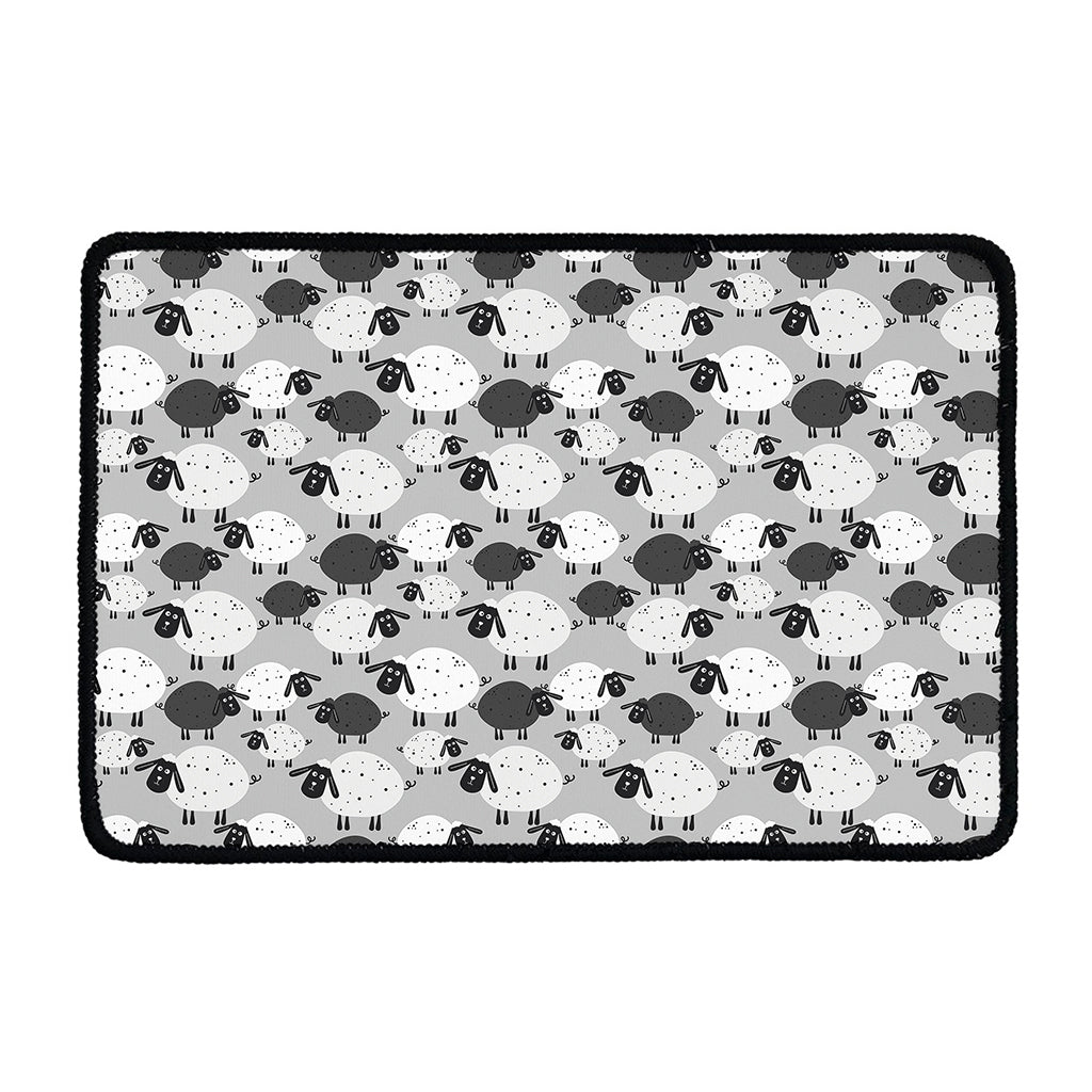 Doodle Sheep Pattern Print Kitchen Mat