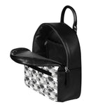 Doodle Sheep Pattern Print Leather Backpack