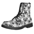 Doodle Sheep Pattern Print Lace-Up Boots