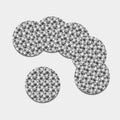 Doodle Sheep Pattern Print Leather Coaster Set