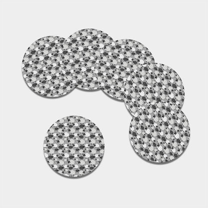 Doodle Sheep Pattern Print Leather Coaster Set