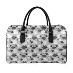 Doodle Sheep Pattern Print Leather Duffle Bag