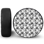 Doodle Sheep Pattern Print Leather Spare Tire Cover
