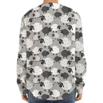Doodle Sheep Pattern Print Long Sleeve Baseball Jersey
