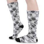 Doodle Sheep Pattern Print Long Socks