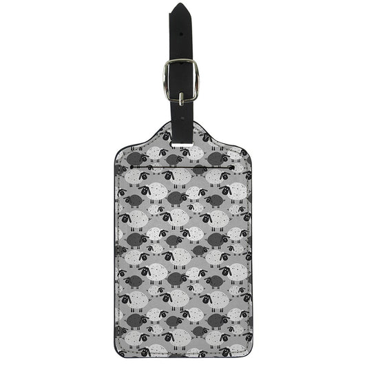 Doodle Sheep Pattern Print Luggage Tag