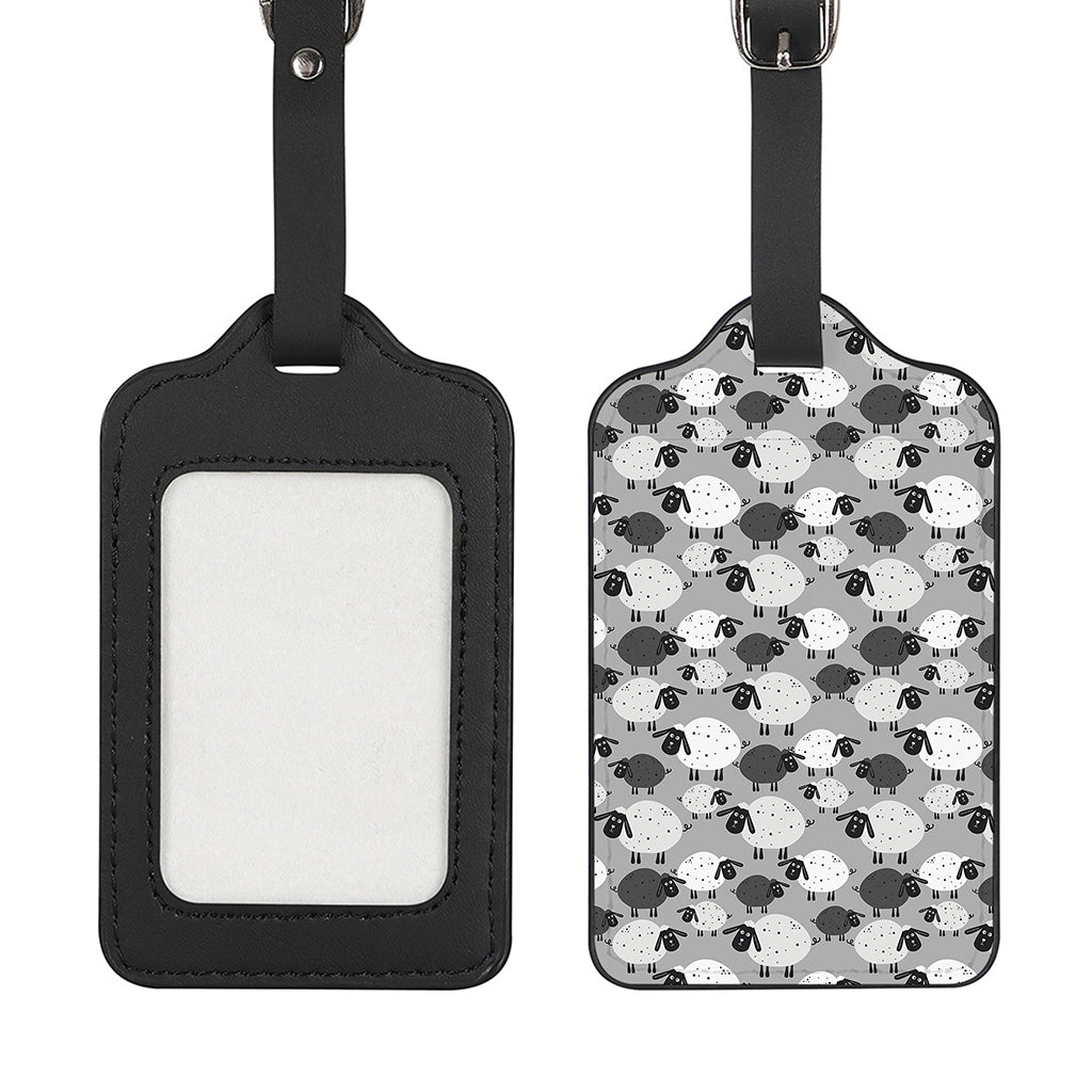 Doodle Sheep Pattern Print Luggage Tag