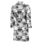 Doodle Sheep Pattern Print Men's Bathrobe