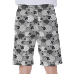 Doodle Sheep Pattern Print Men's Beach Shorts