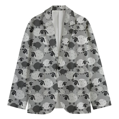 Doodle Sheep Pattern Print Men's Blazer