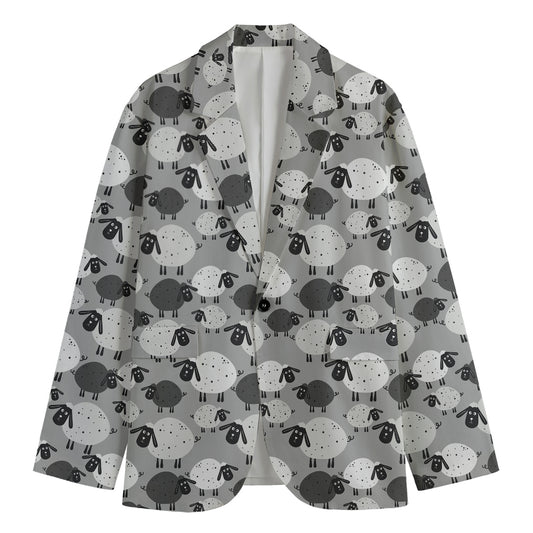 Doodle Sheep Pattern Print Men's Blazer