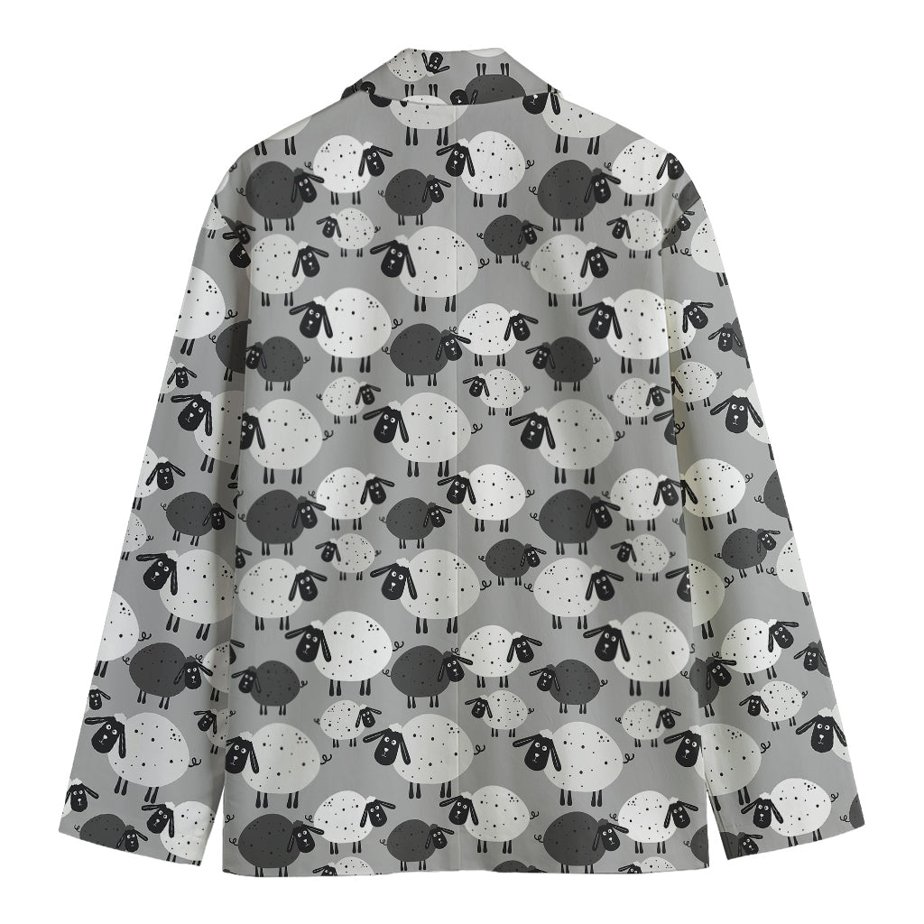 Doodle Sheep Pattern Print Men's Cotton Blazer