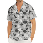 Doodle Sheep Pattern Print Men's Deep V-Neck Shirt