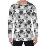 Doodle Sheep Pattern Print Men's Long Sleeve T-Shirt