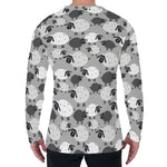 Doodle Sheep Pattern Print Men's Long Sleeve T-Shirt
