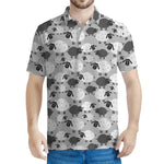 Doodle Sheep Pattern Print Men's Polo Shirt