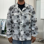 Doodle Sheep Pattern Print Men's Shirt Jacket