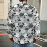 Doodle Sheep Pattern Print Men's Shirt Jacket