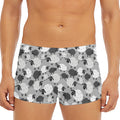 Doodle Sheep Pattern Print Men's Short Boxer Briefs