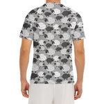 Doodle Sheep Pattern Print Men's Short Sleeve Rash Guard