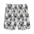 Doodle Sheep Pattern Print Men's Athletic Shorts