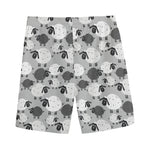 Doodle Sheep Pattern Print Men's Sports Shorts