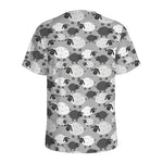 Doodle Sheep Pattern Print Men's Sports T-Shirt