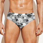Doodle Sheep Pattern Print Men's Swim Briefs